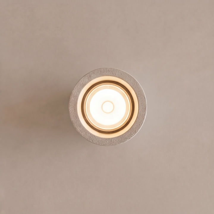 Modern Minimalist Round Ceiling Light Fixture Concrete LED Adjustable Ambient Lighting