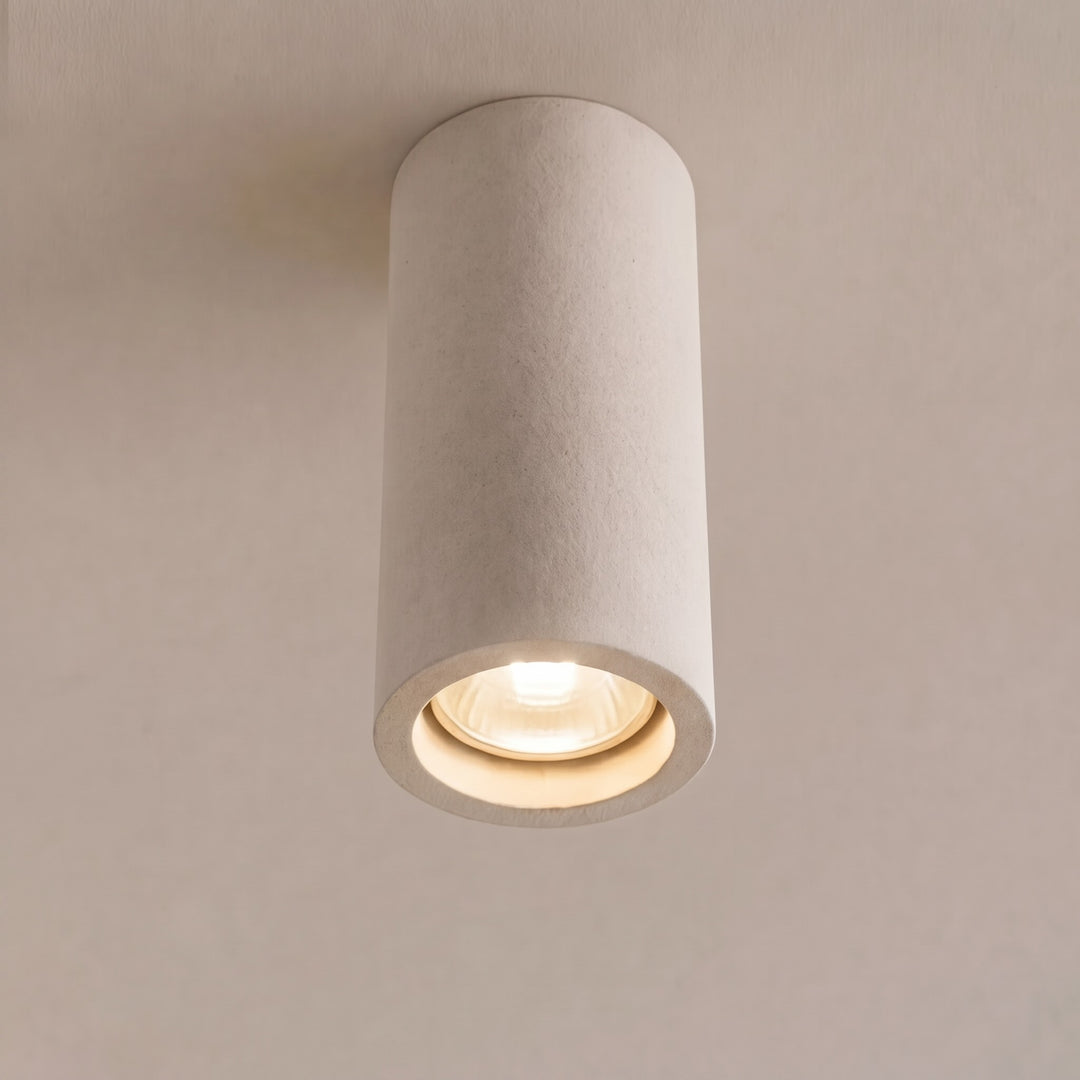 Modern Minimalist Round Ceiling Light Fixture Concrete LED Adjustable Ambient Lighting