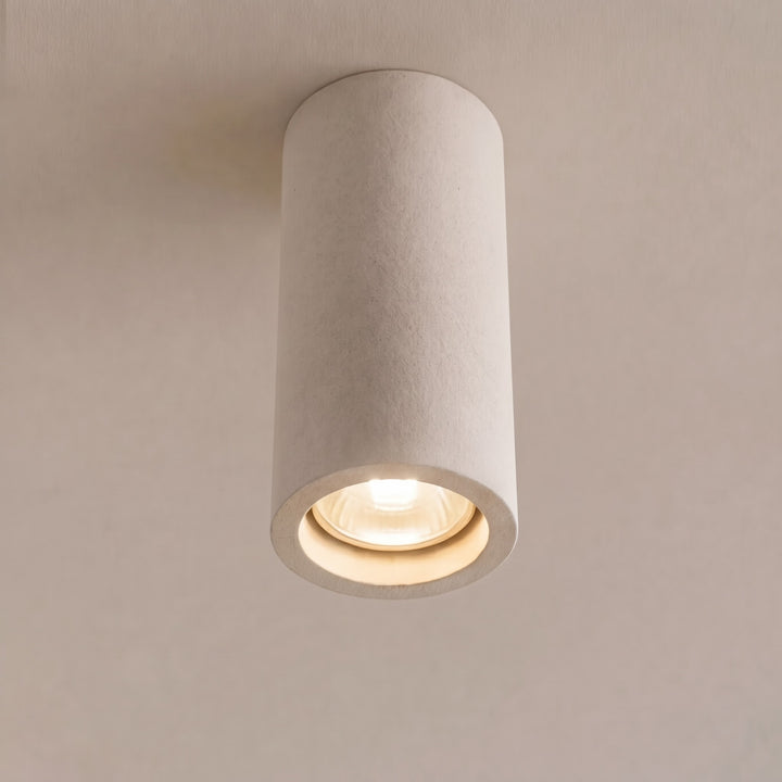 Modern Minimalist Round Ceiling Light Fixture Concrete LED Adjustable Ambient Lighting