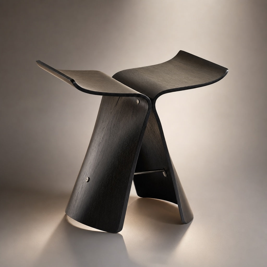 Modern Scandinavian Coffee Table Bench Wood-Based with Stainless Steel Legs Adjustable Design