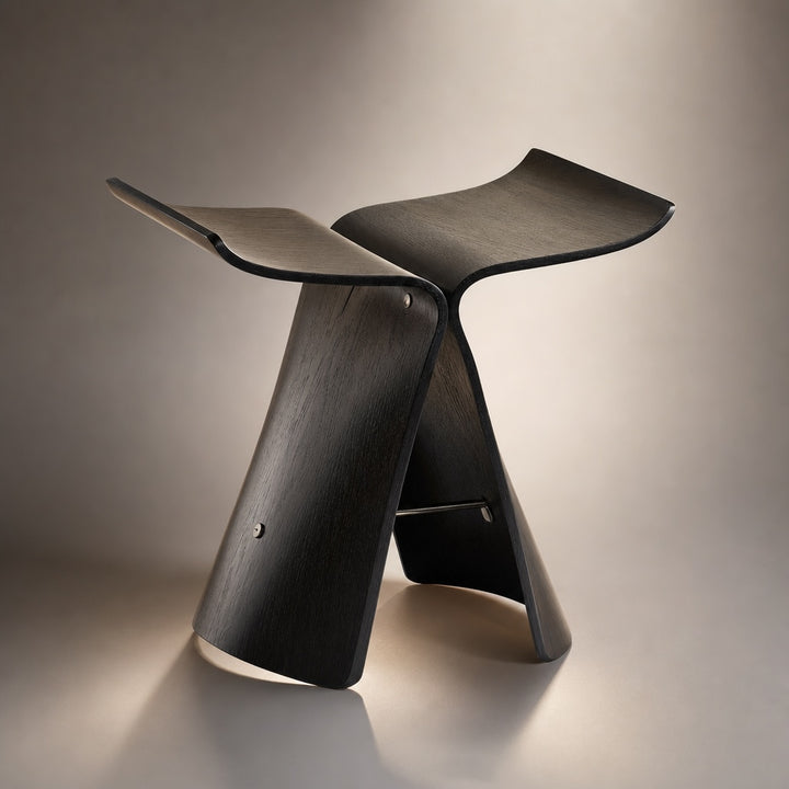 Modern Scandinavian Coffee Table Bench Wood-Based with Stainless Steel Legs Adjustable Design