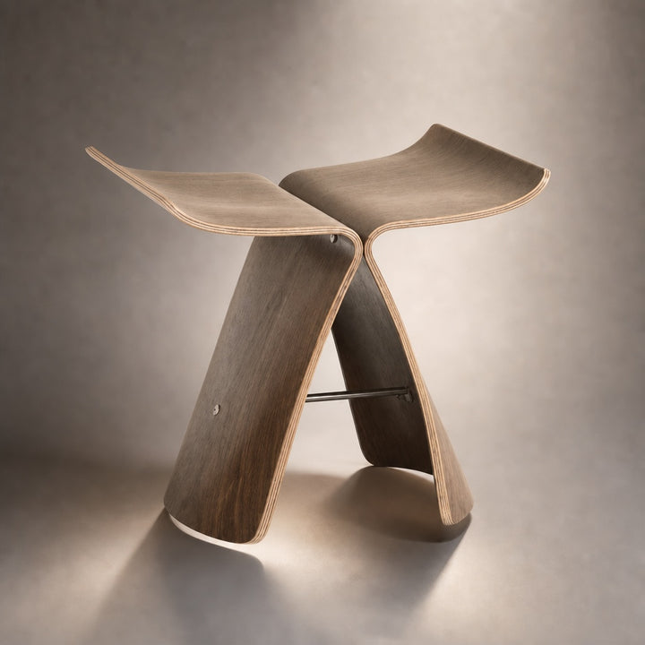 Modern Scandinavian Coffee Table Bench Wood-Based with Stainless Steel Legs Adjustable Design