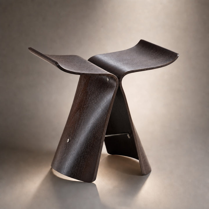 Modern Scandinavian Coffee Table Bench Wood-Based with Stainless Steel Legs Adjustable Design