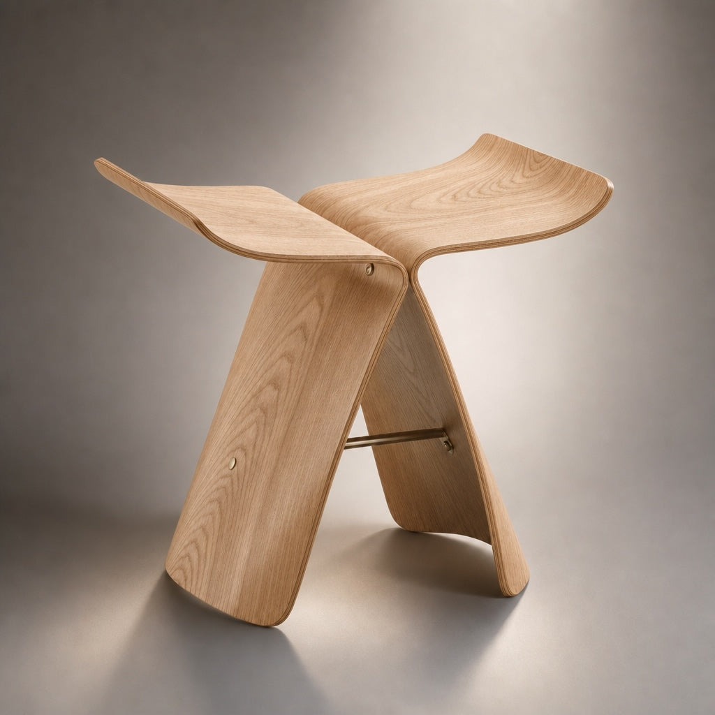 Modern Scandinavian Coffee Table Bench Wood-Based with Stainless Steel Legs Adjustable Design