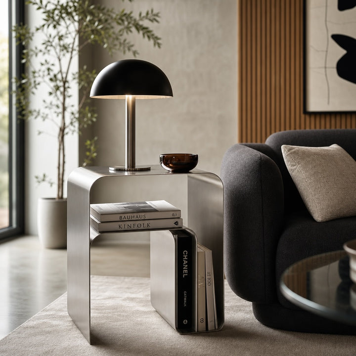 Modern Minimalist Side Table Stainless Steel Compact Design Versatile Bedside Table