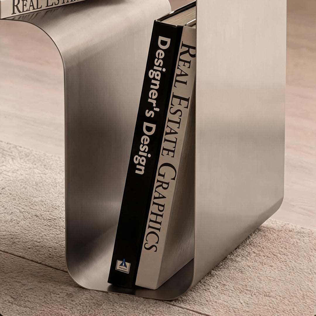 Modern Minimalist Side Table Stainless Steel Compact Design Versatile Bedside Table