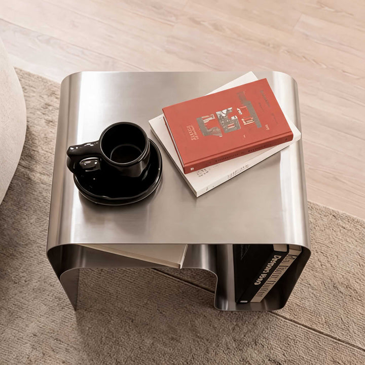 Modern Minimalist Side Table Stainless Steel Compact Design Versatile Bedside Table
