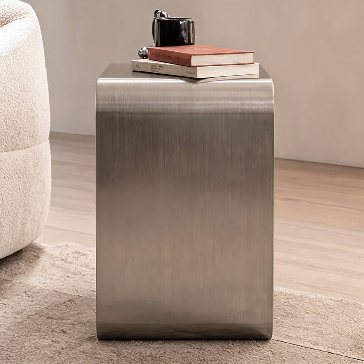 Modern Minimalist Side Table Stainless Steel Compact Design Versatile Bedside Table