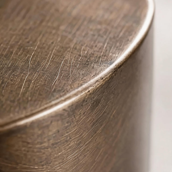 Contemporary Small Side Table with Irregular Top and Hand-Brushed Steel Finish for Versatile Spaces