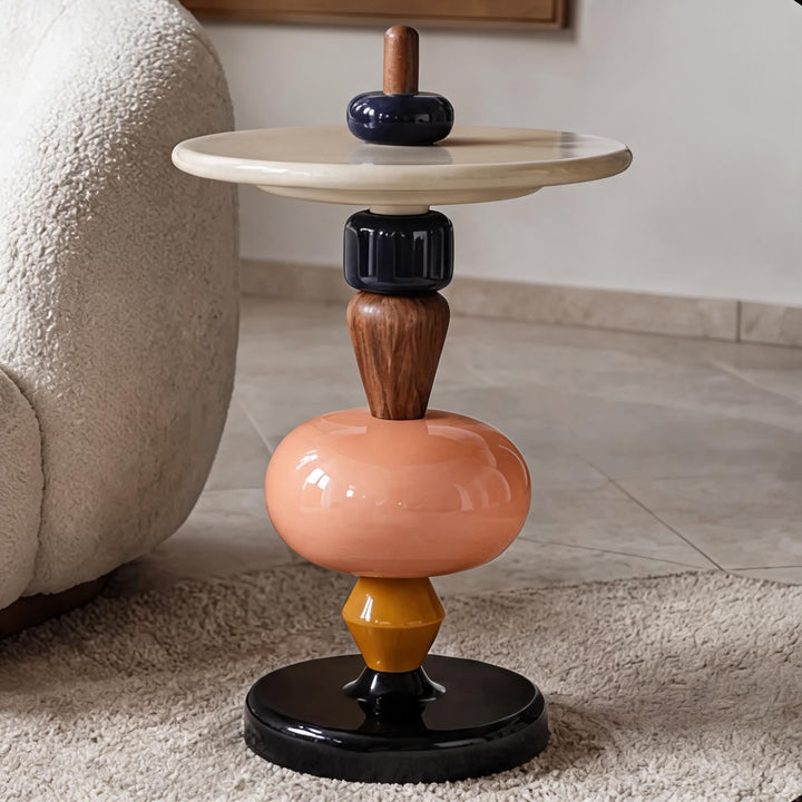 Scandinavian Style Modular Side Table Lightweight Wooden Accent Table with Versatile Design