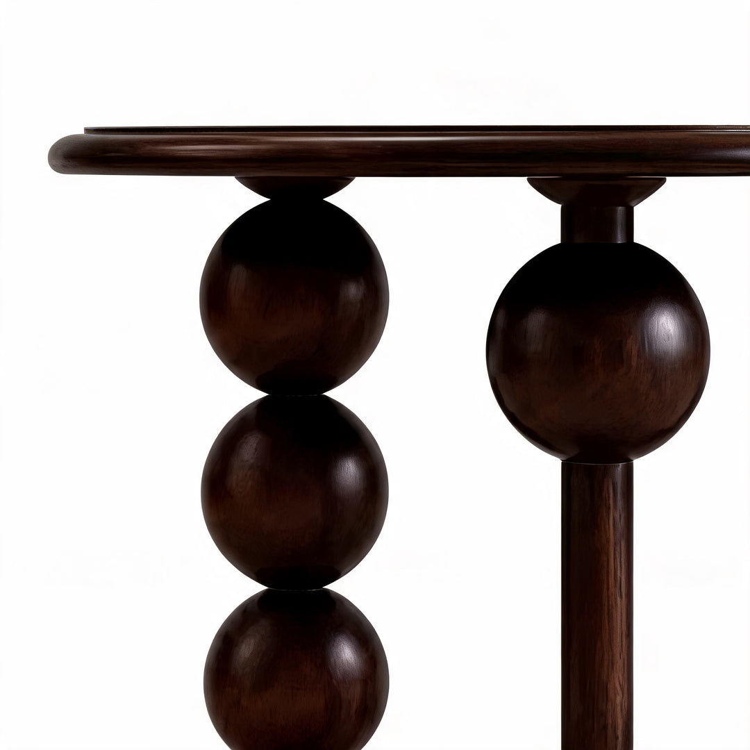 French Retro Style Round Side Table Solid Wood Compact Design for Living Room or Bedroom