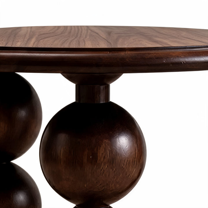 French Retro Style Round Side Table Solid Wood Compact Design for Living Room or Bedroom