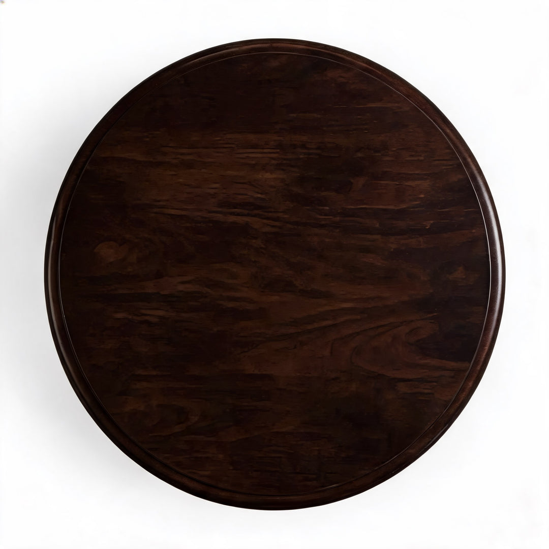 French Retro Style Round Side Table Solid Wood Compact Design for Living Room or Bedroom