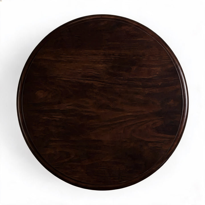 French Retro Style Round Side Table Solid Wood Compact Design for Living Room or Bedroom