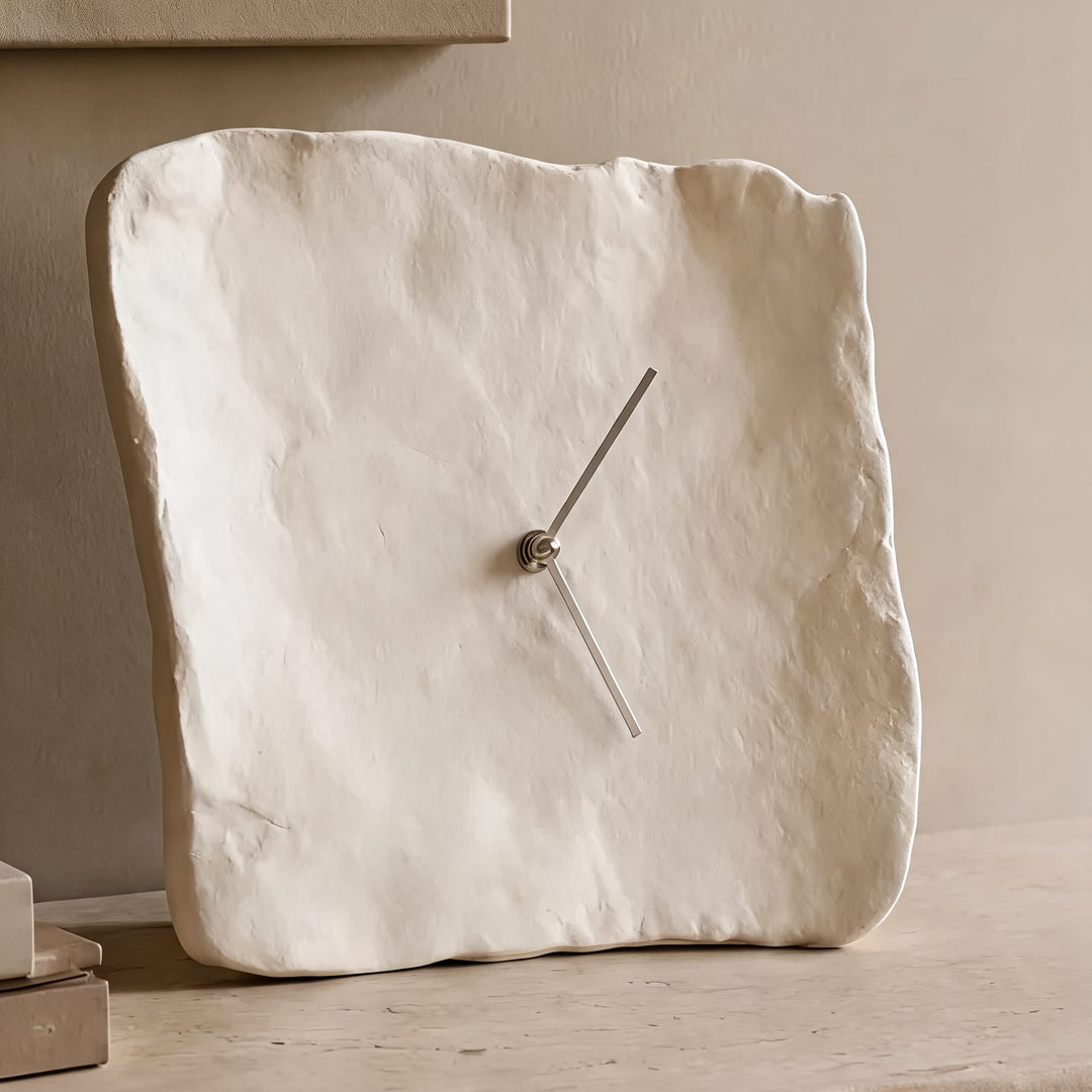 Modern Wall Clock with Unique Texture Silent Operation Resin 26x27cm for Living Room Decor