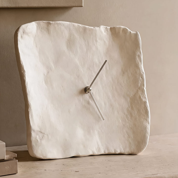 Modern Wall Clock with Unique Texture Silent Operation Resin 26x27cm for Living Room Decor