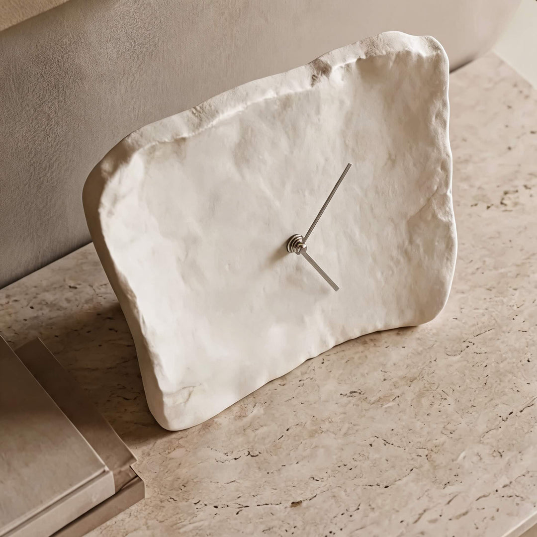 Modern Wall Clock with Unique Texture Silent Operation Resin 26x27cm for Living Room Decor