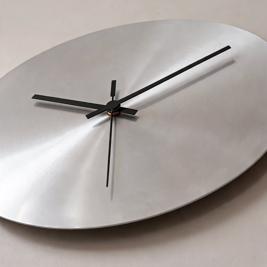 Modern Wall Clock Ultra-Slim Stainless Steel Silent Quartz Minimalist Design for Home Decor
