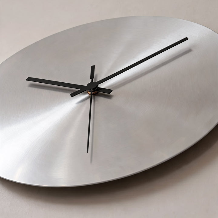 Modern Wall Clock Ultra-Slim Stainless Steel Silent Quartz Minimalist Design for Home Decor