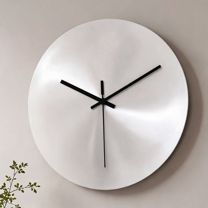 Modern Wall Clock Ultra-Slim Stainless Steel Silent Quartz Minimalist Design for Home Decor