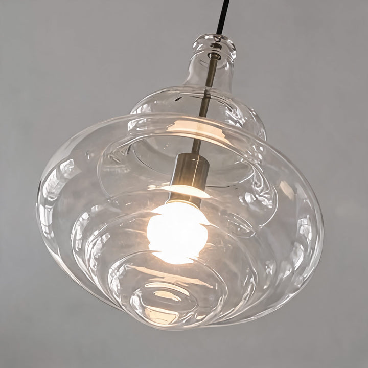 Modern Glass Pendant Light Adjustable Hanging LED Fixture for Kitchen Lighting