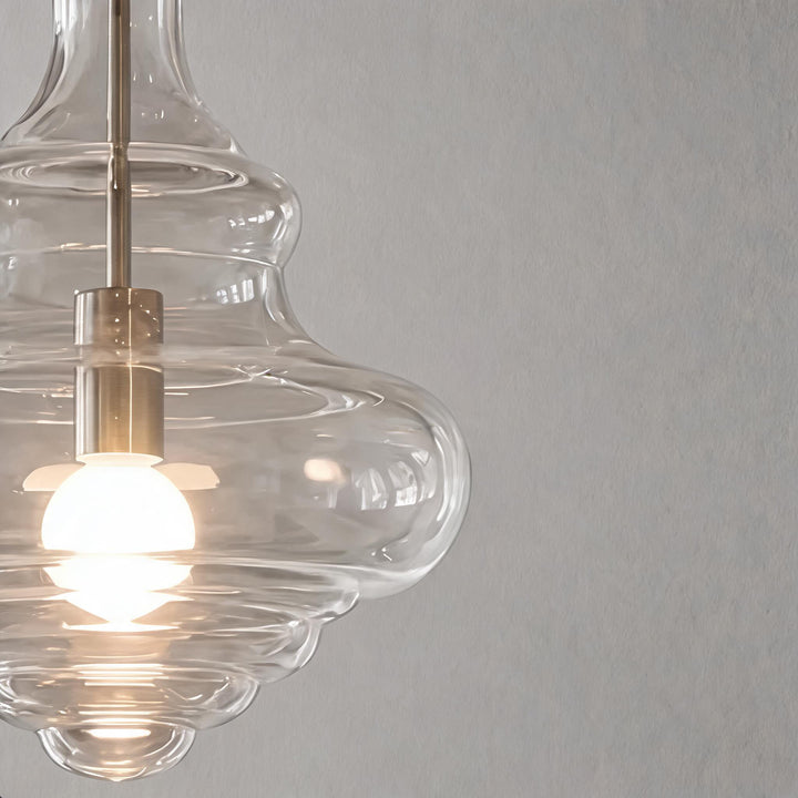 Modern Glass Pendant Light Adjustable Hanging LED Fixture for Kitchen Lighting