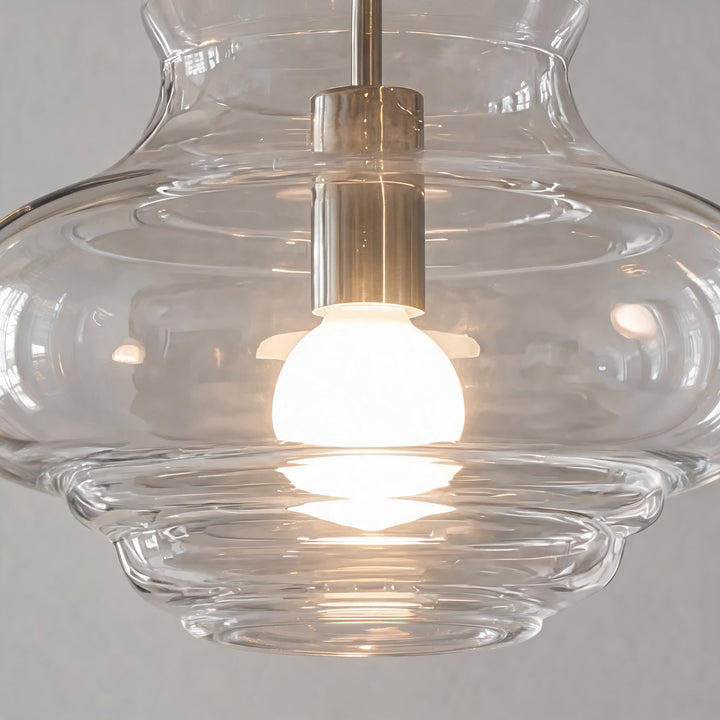 Modern Glass Pendant Light Adjustable Hanging LED Fixture for Kitchen Lighting