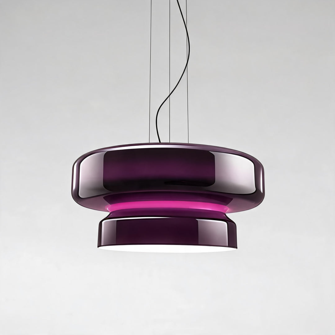 Modern Glass Pendant Lamp Adjustable Hanging Light LED Fixture for Kitchen and Dining