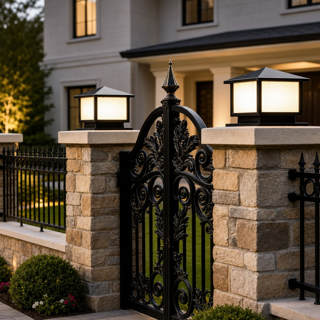 Modern Solar Garden Lights Waterproof Adjustable LED Aluminum Pillar Light with IP54 Rating