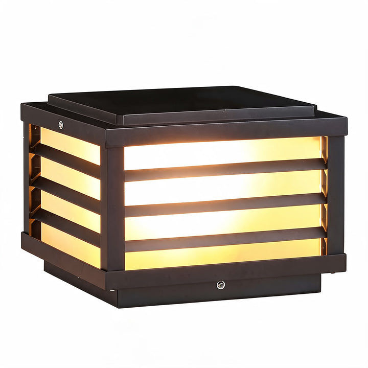 Solar Outdoor Wall Light Modern Die-Cast Aluminum with LED Warm White Glass Shade