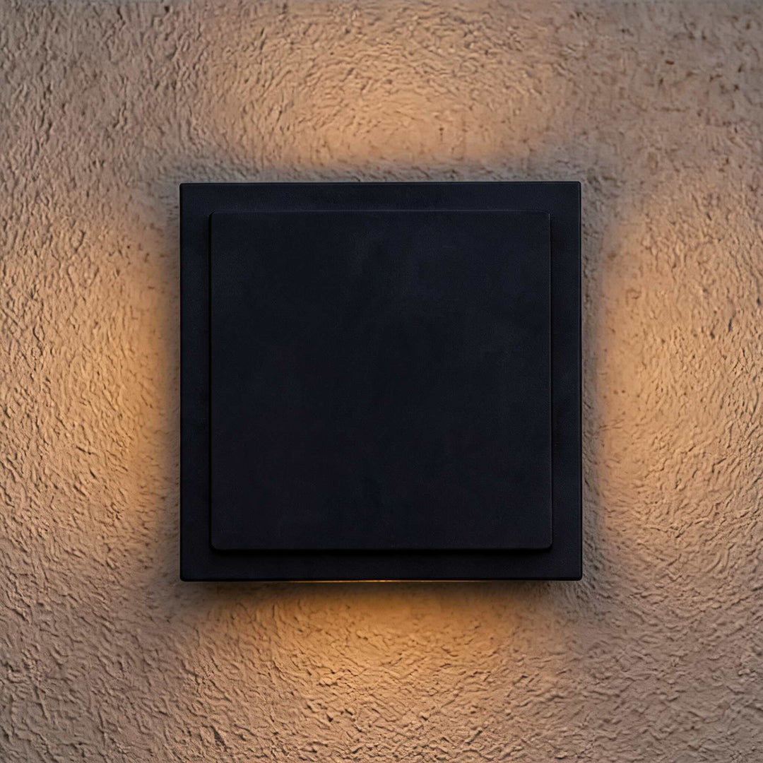 Solar Outdoor Wall Light Modern Die-Cast Aluminum with LED Warm White Glass Shade