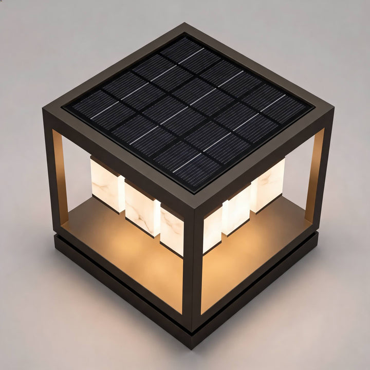 Solar Powered Modern Square Outdoor Garden Lights Waterproof Stainless Steel LED Deck Light