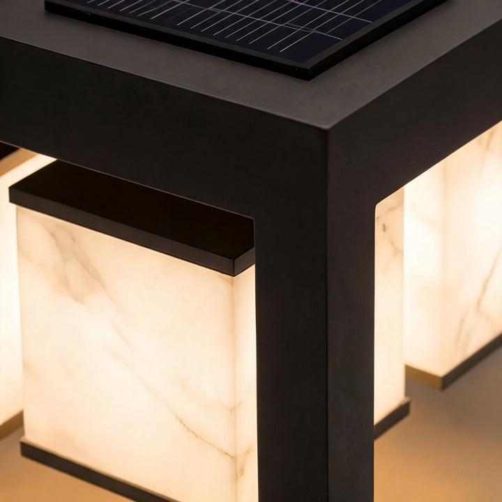 Solar Powered Modern Square Outdoor Garden Lights Waterproof Stainless Steel LED Deck Light