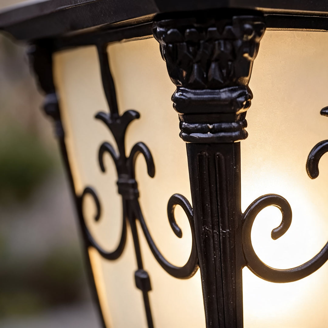 Solar Outdoor Garden Light Modern Fence Post Fixture Die Cast Aluminum LED Warm White