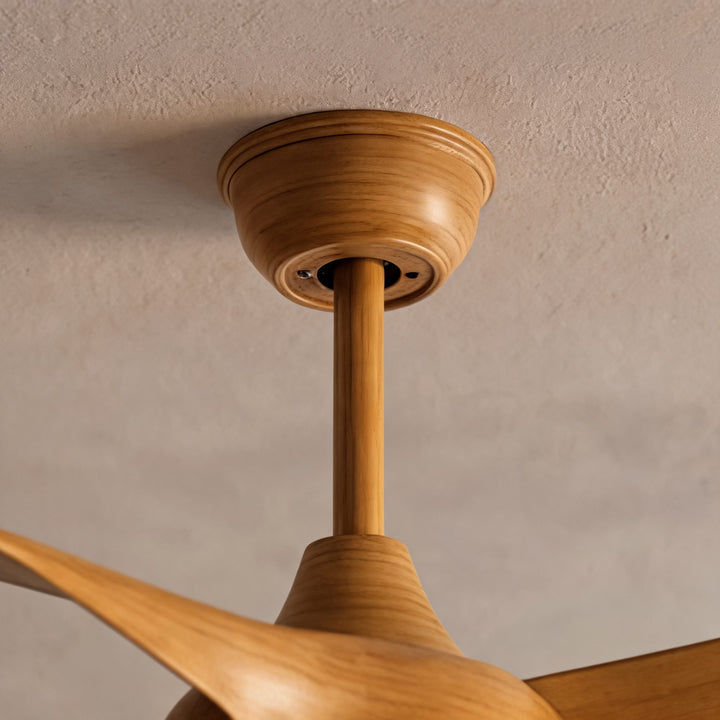 Contemporary 52 Inch Ceiling Fan with Lights Flush Mount Metal and Glass LED Dimmable DC Motor