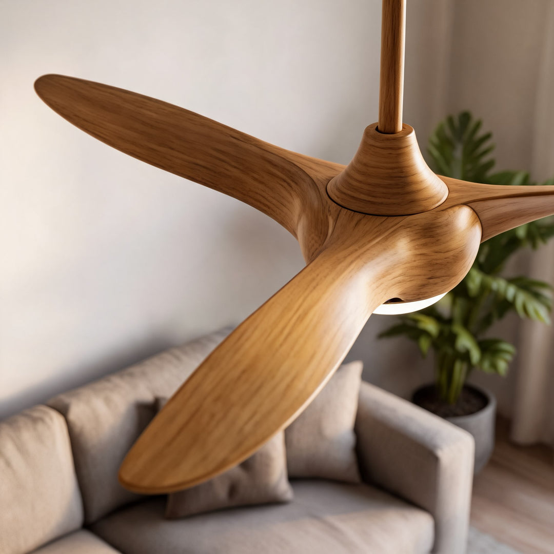 Contemporary 52 Inch Ceiling Fan with Lights Flush Mount Metal and Glass LED Dimmable DC Motor