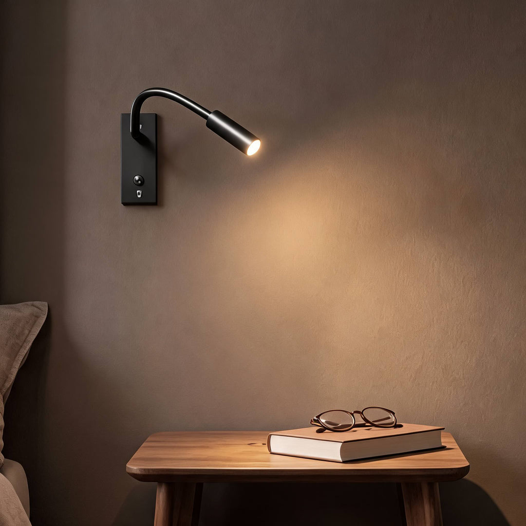 Industrial Wall Light Adjustable Gooseneck Aluminum Integrated LED Task Lamp 3000K Warm White
