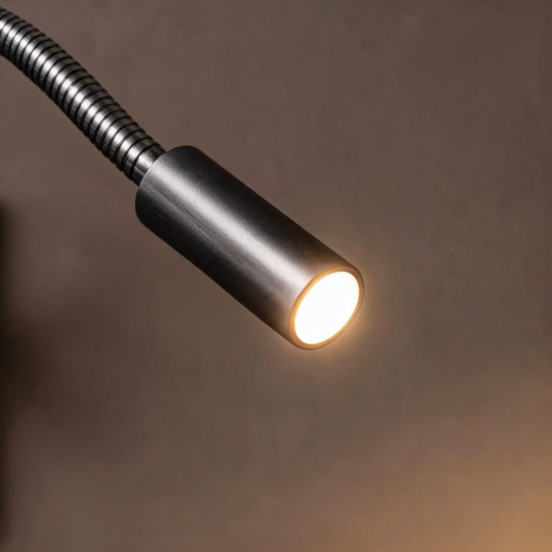 Industrial Wall Light Adjustable Gooseneck Aluminum Integrated LED Task Lamp 3000K Warm White