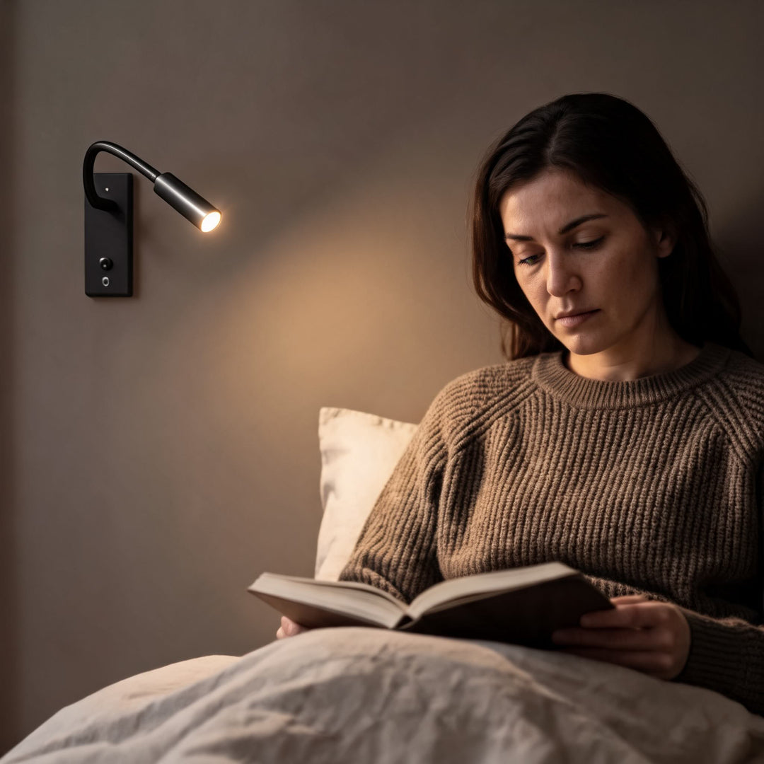 Industrial Wall Light Adjustable Gooseneck Aluminum Integrated LED Task Lamp 3000K Warm White