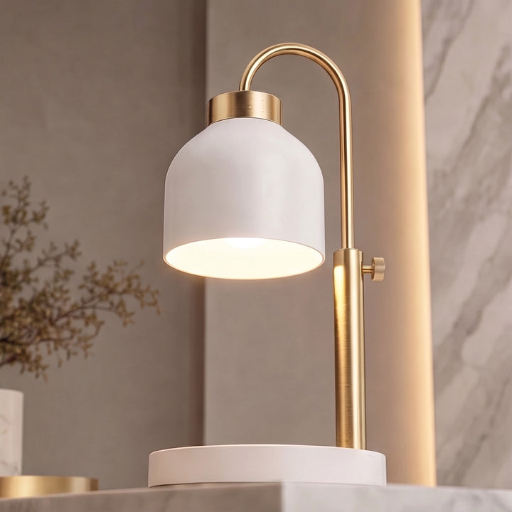 Modern Adjustable Candle Warmer Lamp with Metal Construction and Dimmable Feature for Large Jars