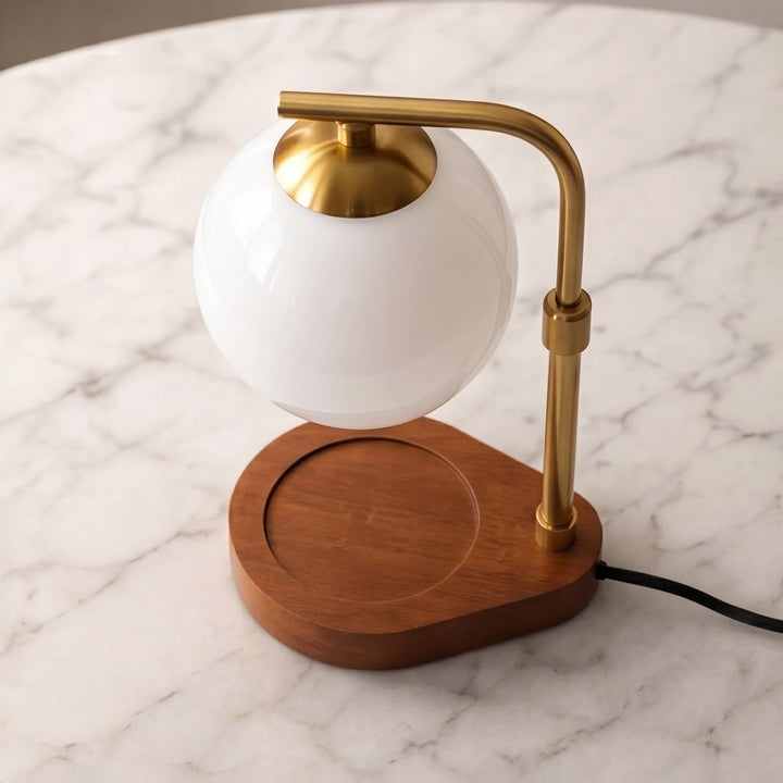 Modern Candle Warmer Lamp Table Light with Adjustable Height and Warm LED Glow