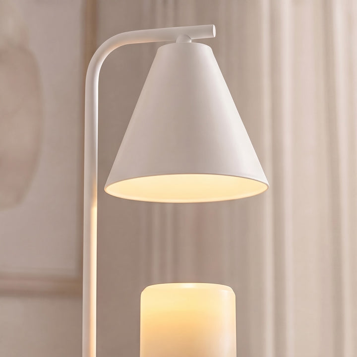 Modern Candle Warmer Lamp Table Light with Adjustable Height and Elegant Glass Design for Cozy Ambient Glow