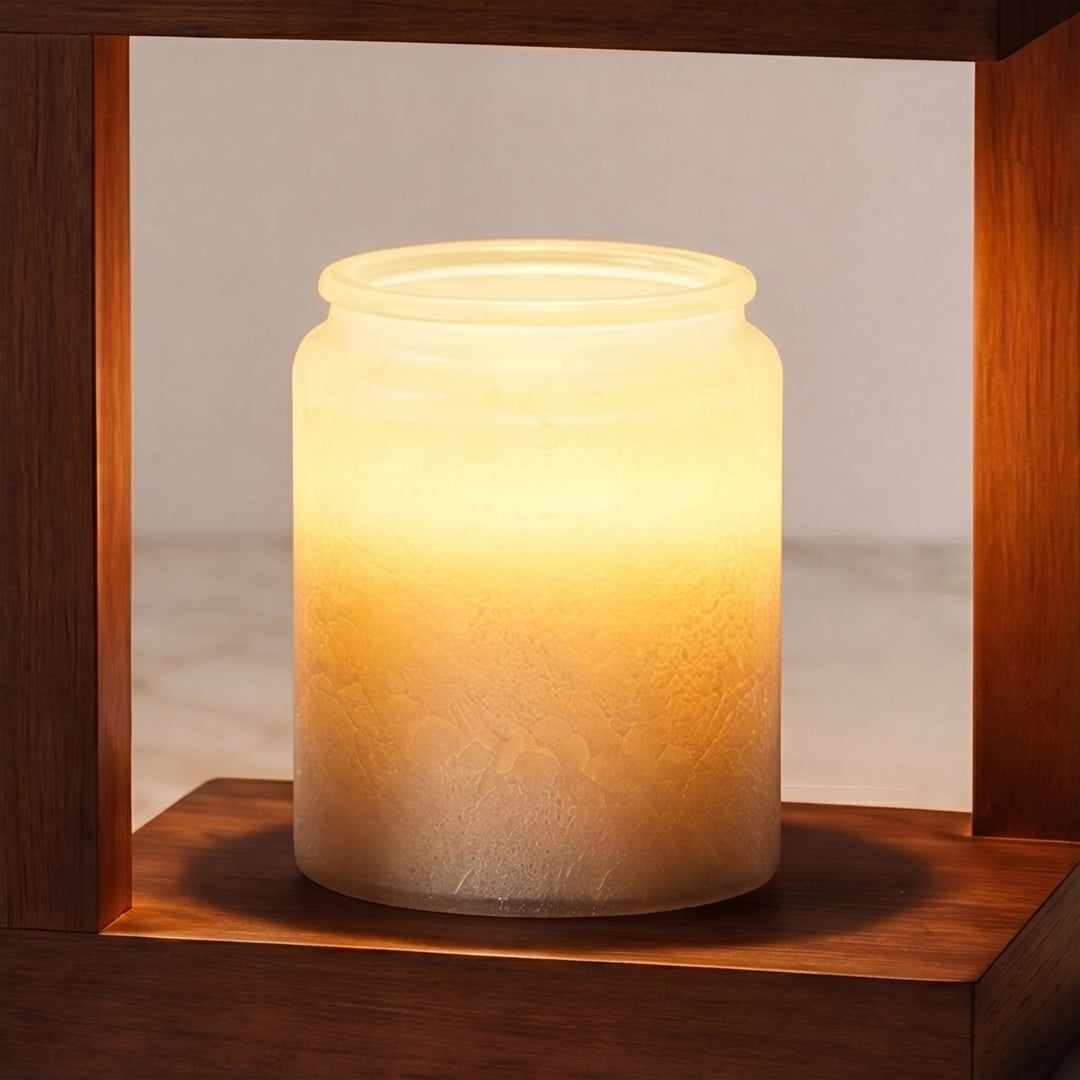 Modern Candle Warmer Lamp Table Light Adjustable Wood Base Ambient Glow