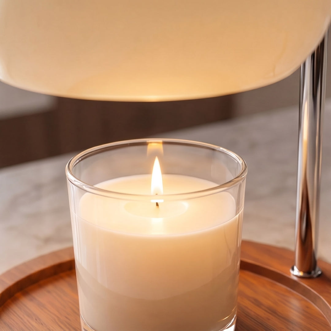 Modern Table Lamp Adjustable Metal Glass with Ambient Lighting for Cozy Home Decor