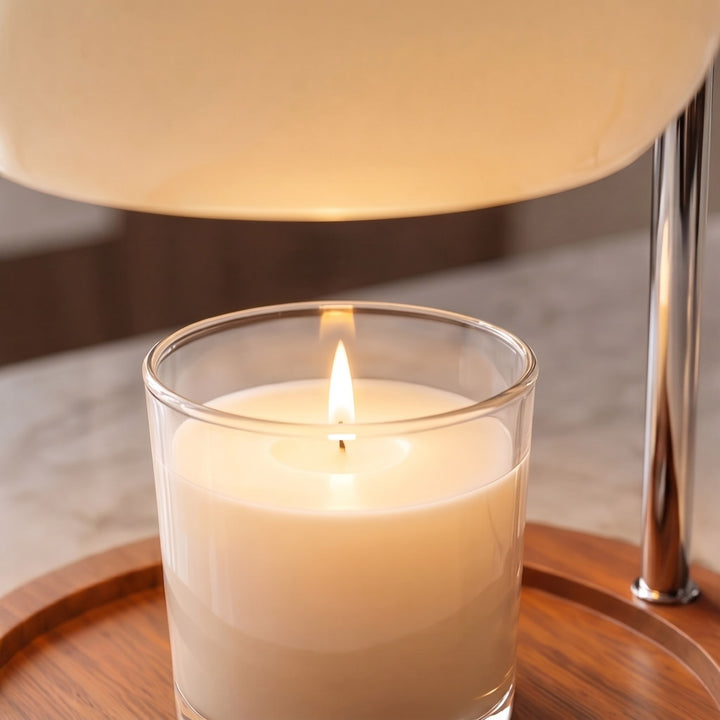 Modern Table Lamp Adjustable Metal Glass with Ambient Lighting for Cozy Home Decor