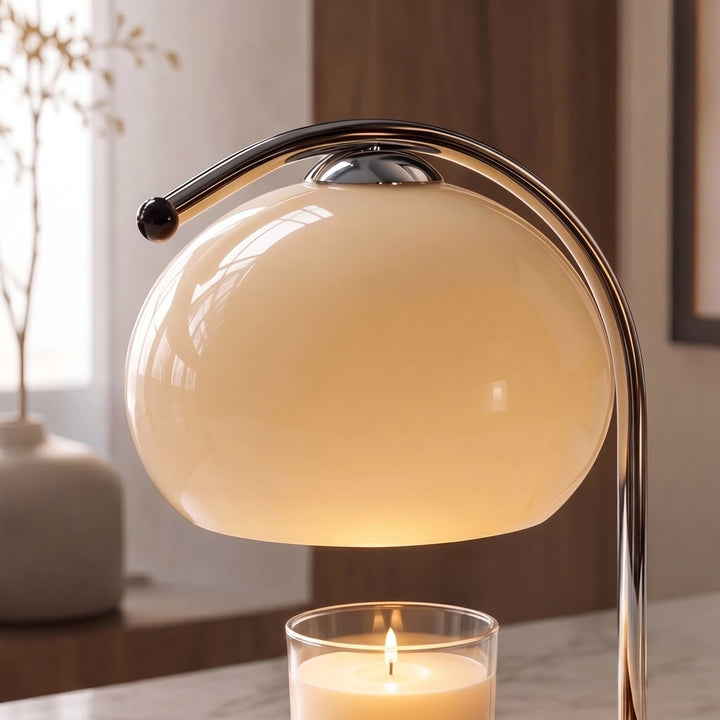 Modern Table Lamp Adjustable Metal Glass with Ambient Lighting for Cozy Home Decor