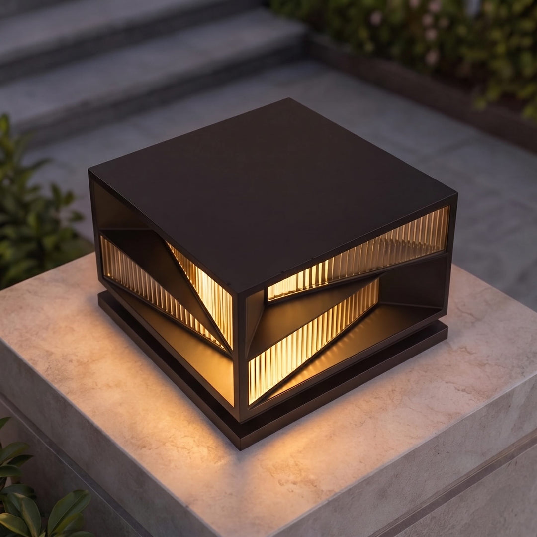 Modern Solar Garden Lights Wall Mounted Stainless Steel LED Waterproof Adjustable Height