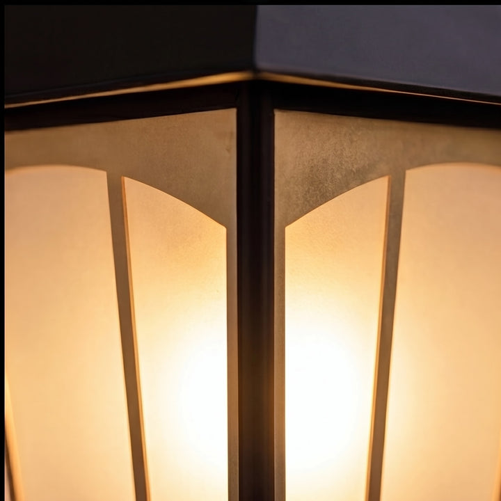 Modern Outdoor Pillar Light Wall Mounted Solid Copper Glass Shade IP55 Waterproof E27 Compatible