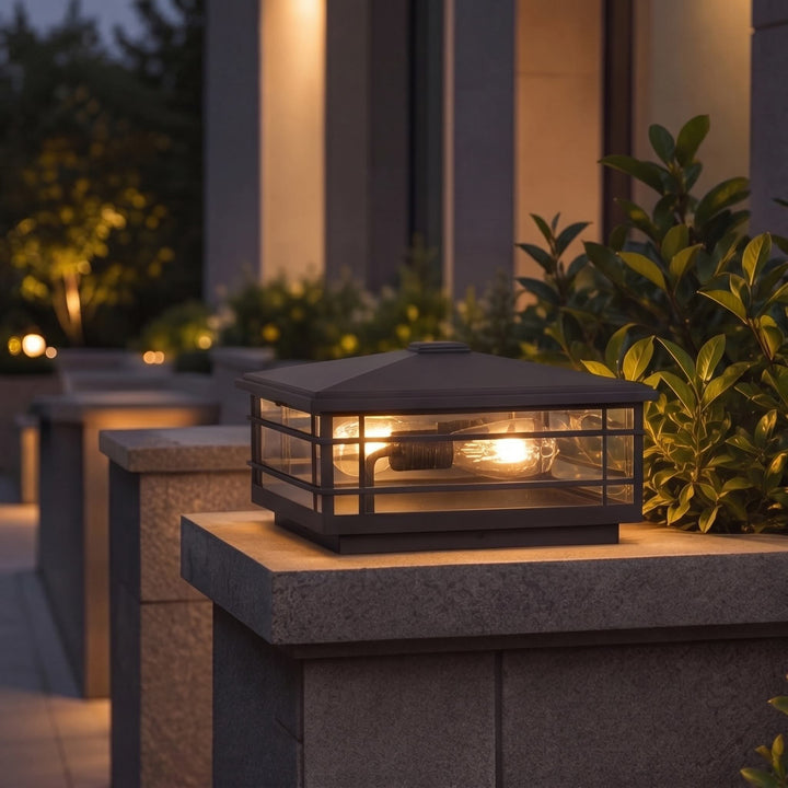Modern Outdoor Wall Light Wall Mounted Aluminum Alloy with Transparent Glass Shade IP54