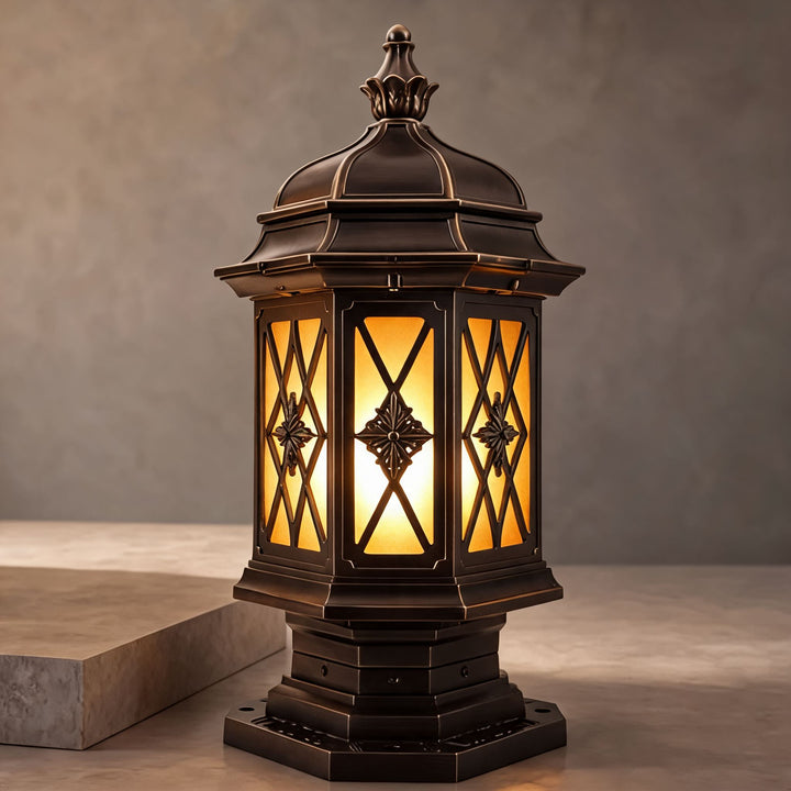 Modern Outdoor Pillar Light Wall Mounted Aluminum E27 Socket with Frosted Glass Shade